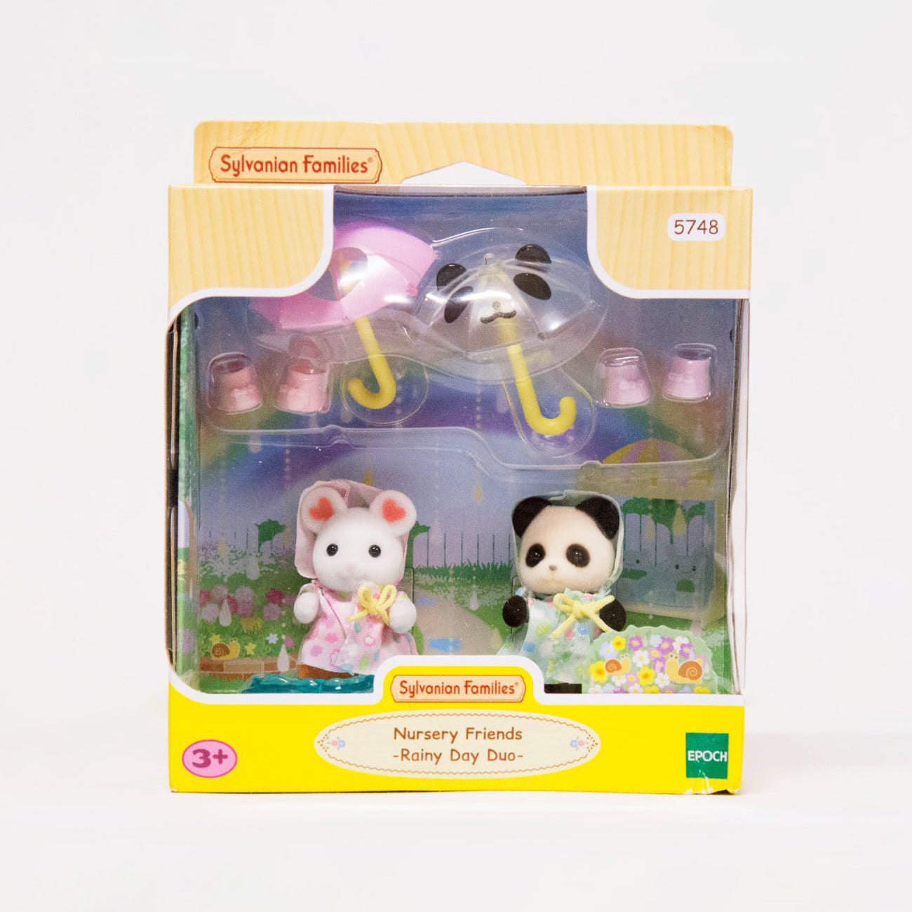 Sylvanian Families Dúo Rainy Day Bebés con impermeable y sombrilla